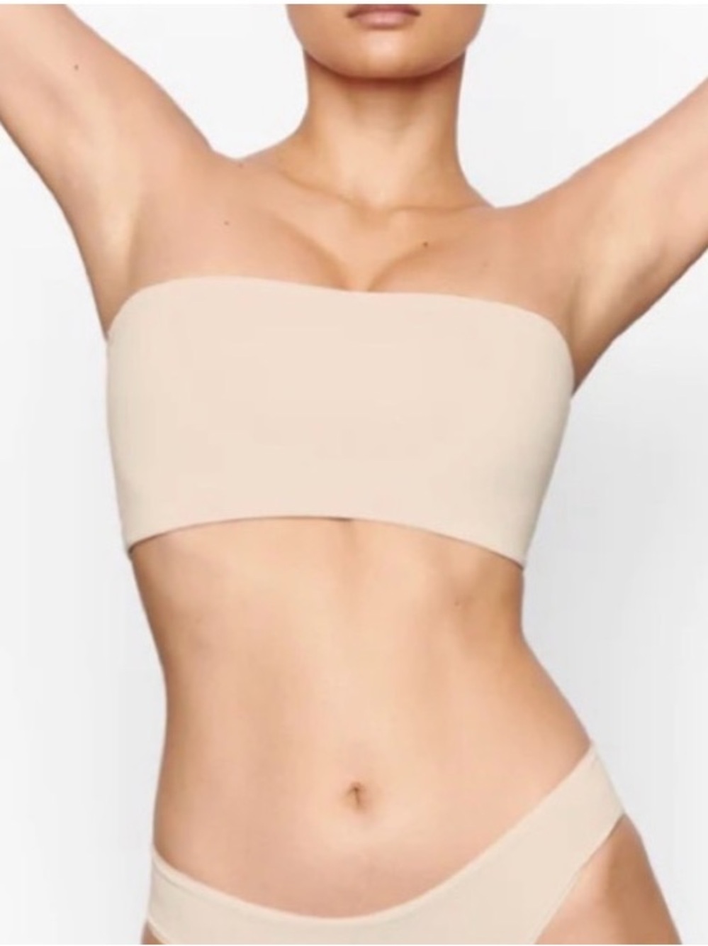 SKIMS Fits Everybody Bandeau in Sand, Size Large